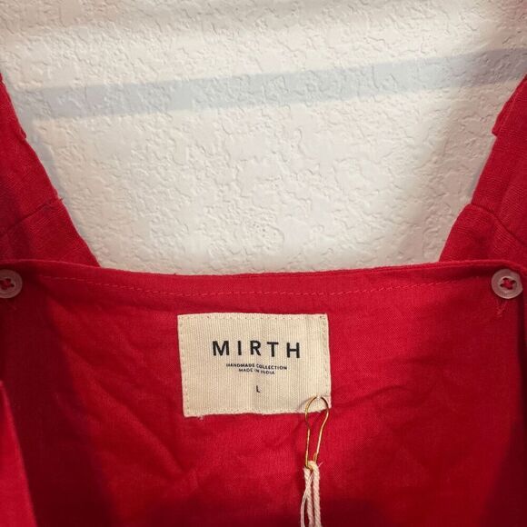 Mirth Grenadine Red Rio Sleeveless Midi Tiered Dress Women's Size Large NWT - Picture 6 of 7